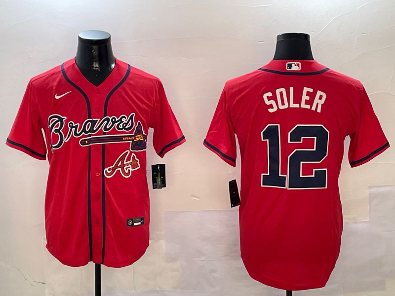 Men Atlanta Braves #12 Soler Red Game 2024 Nike MLB Jersey style 3